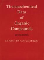 Thermochemical data of organic compounds