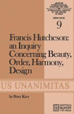 Francis Hutcheson: An Inquiry Concerning Beauty, Order, Harmony, Design
