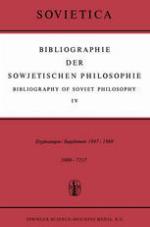 Bibliographie der Sowjetischen Philosophie / Vol. IV: Ergänzungen / Supplement 1947-1960 / von J.M. Bocheński, J.E. Blakeley.