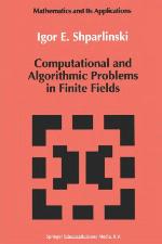 Computational and Algorithmic Problems in Finite Fields