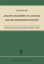 Analytic Philosophy of Language and the Geisteswissenschaften.