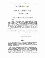 Crítica de la razón pura