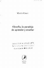 Filosofía, la paradoja de aprender y enseñar